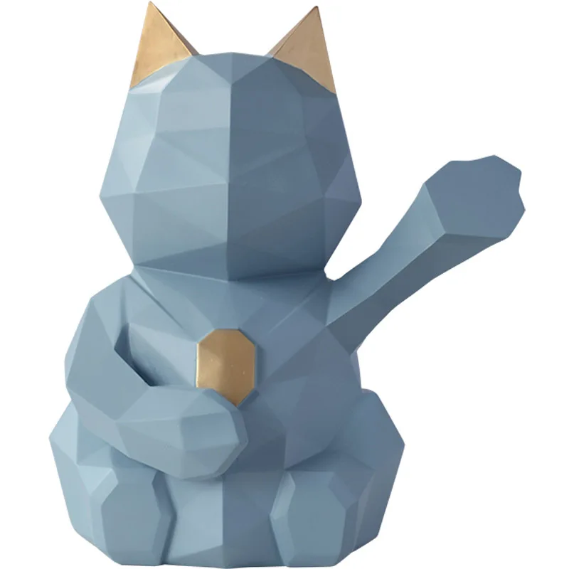 Фигурка кошки из смолы для кошек, коробка для салфеток, держатель для кухни, комнаты, стола, домашний декор, современный стиль Seidenpapier, креативный геометрический рисунок, 50ZJH34