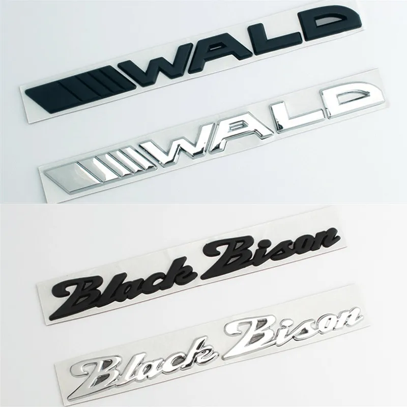 2 шт. автомобильный Стайлинг Черный Серебряный цинковый сплав WALD black Bison Автомобильная эмблема задний багажник боковой значок наклейки модифицированный лимит Bison логотип