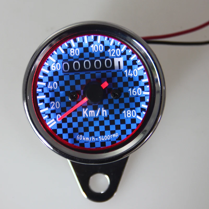 Черный и синий узор в клетку стиль хром универсальный счетчик одометр для