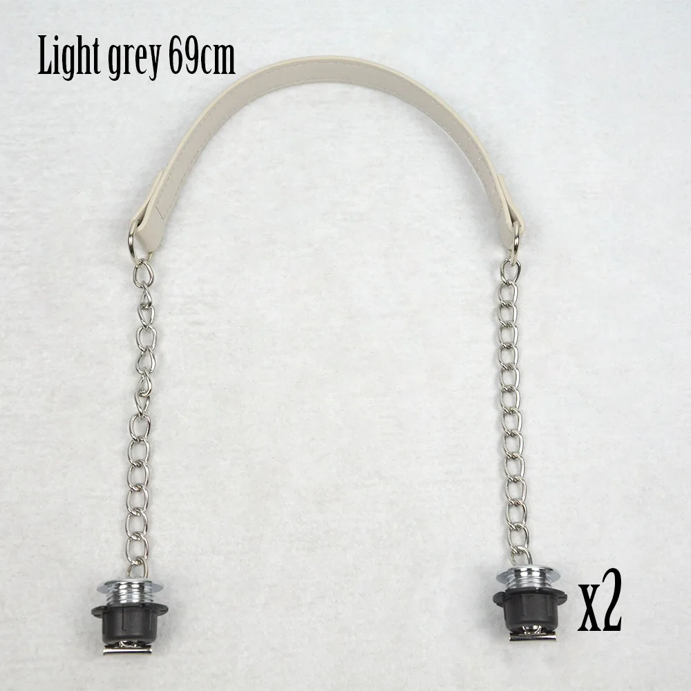 light grey Новинка, TANQU, 1 пара серебряных коротких толстых цепей Obag с металлическим напылением и винтом для сумки, женская сумка через плечо - Цвет: light grey