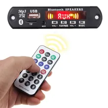 5 В/12 в Bluetooth MP3 плеер декодер доска цветной экран для автомобиля Комплект fm-радио TF USB 3,5 мм AUX аудио модуль запись Hands-free