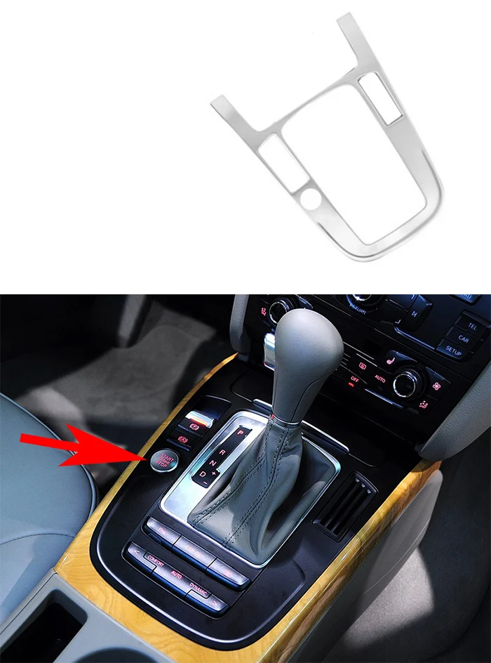 Автомобильный Стайлинг, Центральная панель переключения передач, подставка для рук, крышка стакана воды, наклейки для Audi A4 B8 A5, аксессуары для салона автомобиля - Название цвета: B Model Matt Silver
