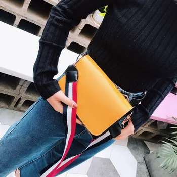 

Candy-Colored Women's PU Leather Bag 2020 Summer Korean-style New Style Ribbon Shoulder Bag CrossbodySquare Sling Messager Bag