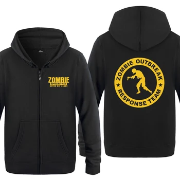 

Zombie Outbreak Response Team Sweatshirts Men 2018 Mens Zipper Hooded Fleece Hoodies Cardigans