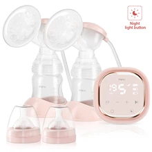 Double pompe à lait électrique, Double pompe à lait d'allaitement portable avec veilleuse, Mode réglable à écran tactile