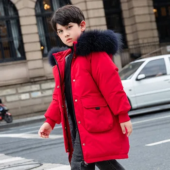 

2020 new fashion children's kids winter down jacket for boys clothes children thicken clothing parka real fur collar warm coat