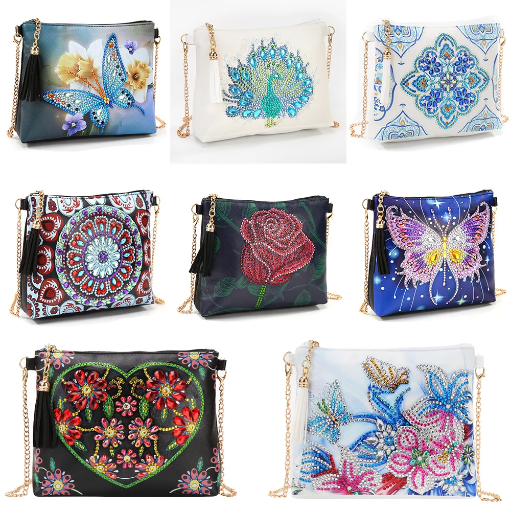 Embroidery Bag Pouch Wallet Diamond-Painting Crossbody Flower Butterfly 5d Diy Chain-Bags