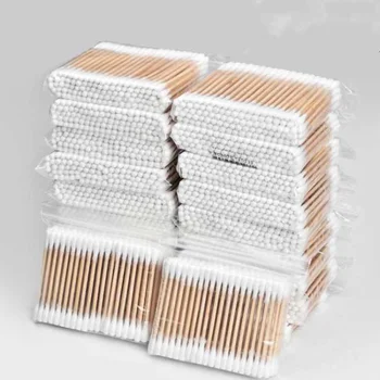 

500pcs New Head Cotton Swab Bamboo Cotton Swab Wood Sticks Disposable Buds Cotton Nose Ears Cleaning Tool