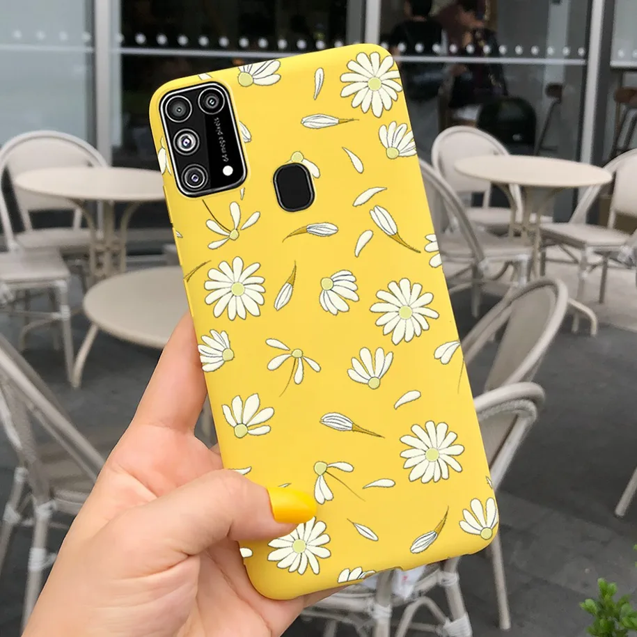 Silicone Shockproof Phone Case with Fresh Flower and Feather Design