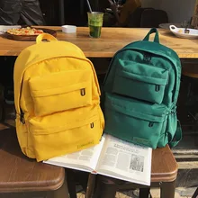 Карамельный цвет водонепроницаемый нейлоновый рюкзак для женщин Мульти карманные дорожные рюкзаки женская школьная сумка для девочек-подростков