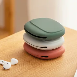 Boîte de rangement portable en silicone pour casque de téléphone,mignon porte monnaie d'organisation pour câble de données 