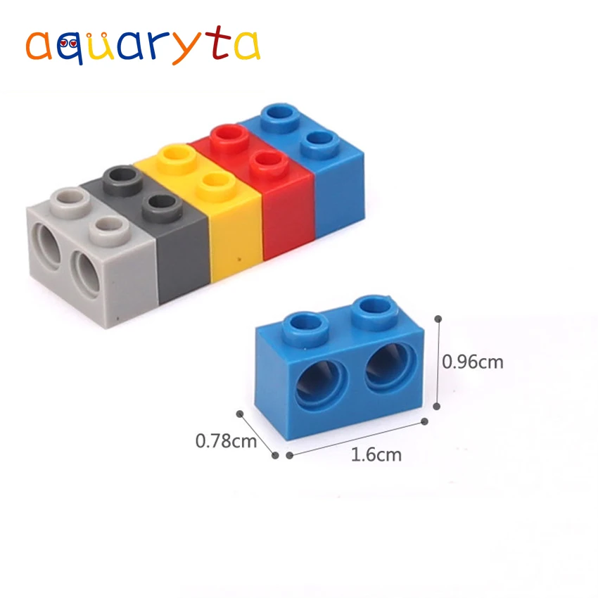 

Aquaryta 100pcs Technic Accessories 1x2 Perforated brick 2 Holes 32000 Compatible Assembles Particles Building Blocks Toy Gift