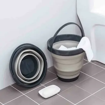 

Largest supplier Portable retractable travel foldable bucket - gray white