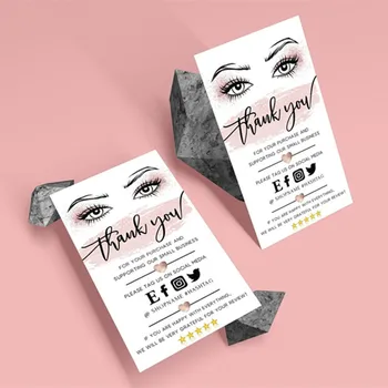 

Custom Text LASH Thank You Card ,Business Lashes Thank You Insert Card,Personalize Social Media Tag,Business Name Cards
