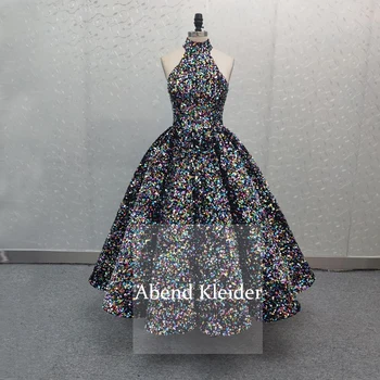 

Ball Gown Ankle Length Glitter Arabic Women Evening Dress 2020 Abendkleider Prom Gown vestidos largos de fiesta