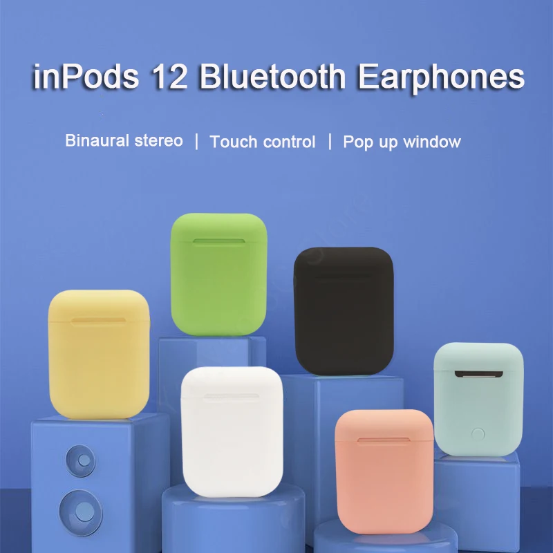 

inPods 12 True Wireless Earbuds i12 TWS Macaron Matte Business Bluetooth Earphone Earpieces Hands Free Headset PK i9s i10 TWS