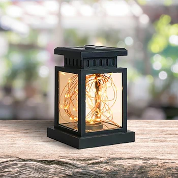 

2pcs LED Solar Table Lamps Outdoor Waterproof Garden Lawn Lamp Hanging Decorative 20LED Candle Lantern Light