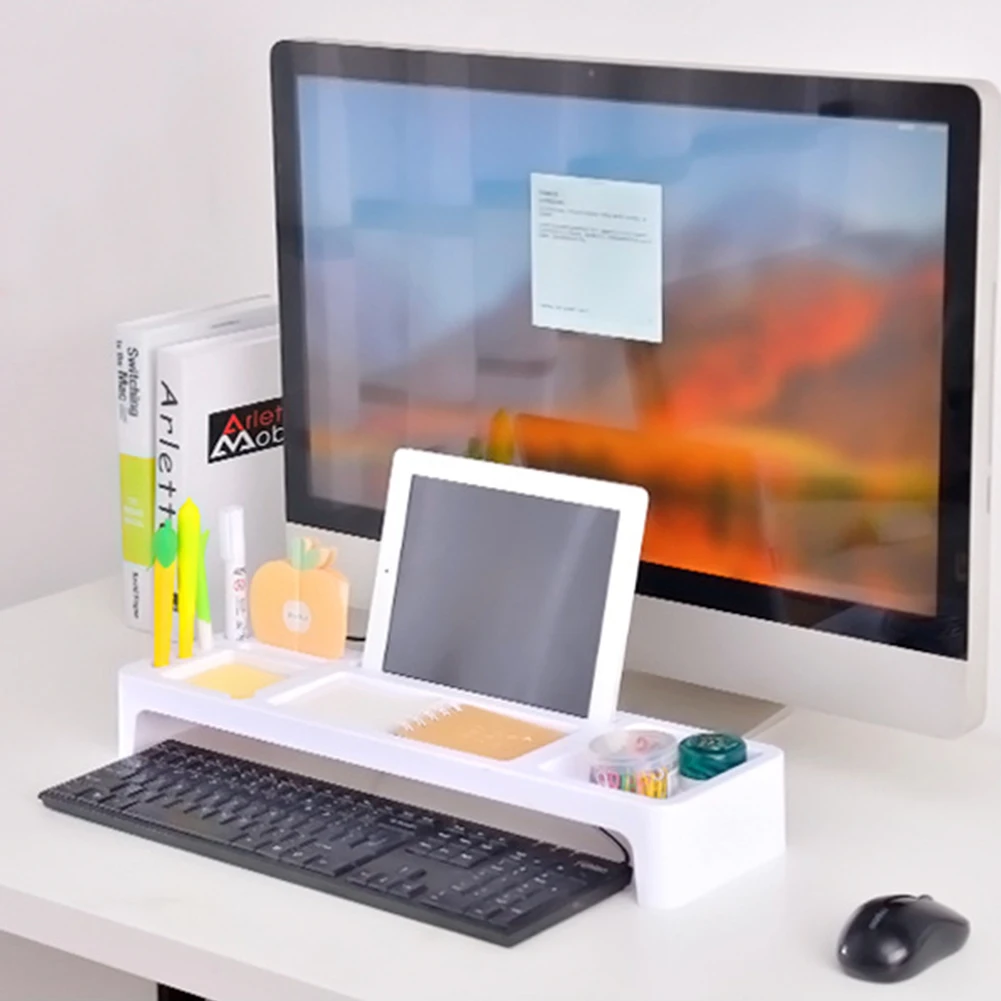 Plastic Office Storage Rack Desktop Organizer Keyboard Drawer Rack Table Stationery Holder Desk Org