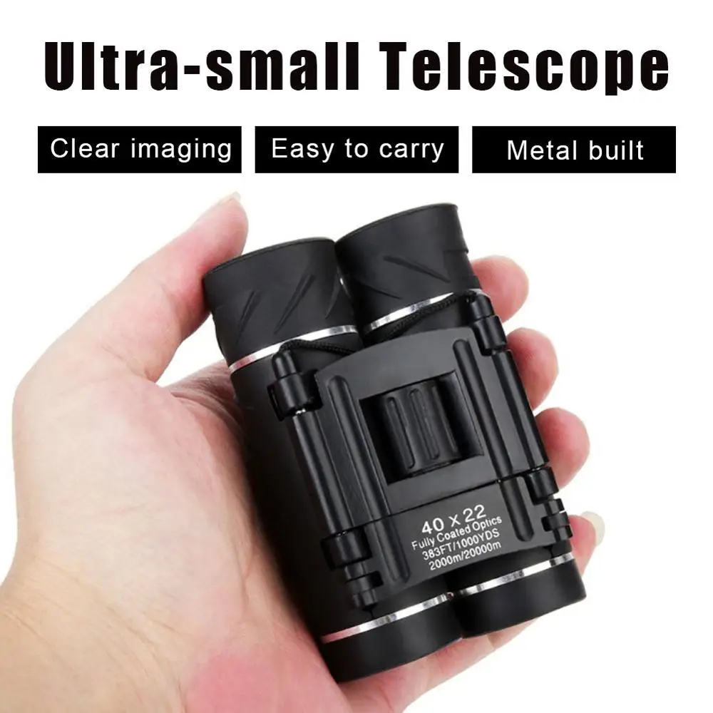 

40x22 HD Binoculars Long-distance zoom Telescope 2000M Range Folding Mini Telescope For Hunting Sports Outdoor Camping Travel