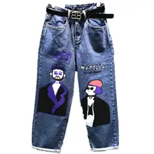 Новинка весны и осени, повседневные женские шаровары с высокой талией, Модные свободные шаровары с принтом