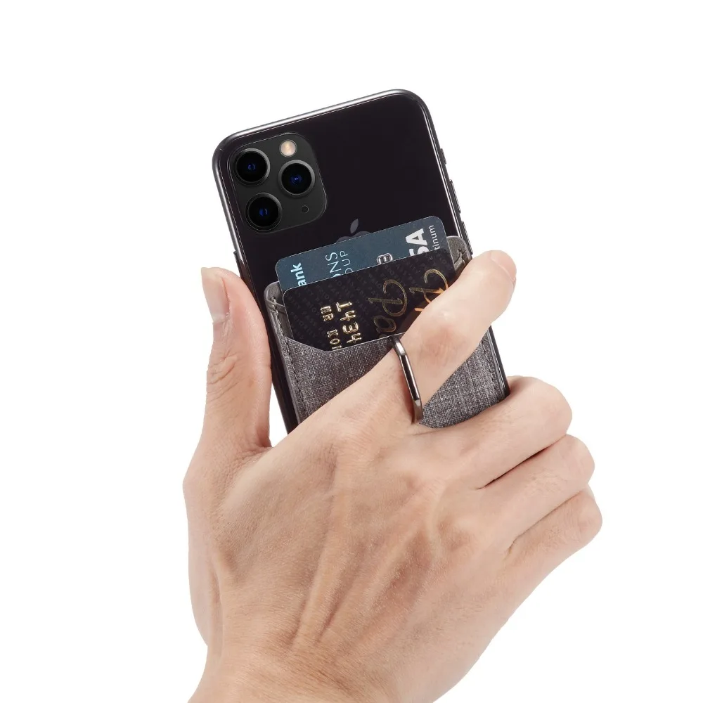 Держатель для карт для iPhone XS Max, XR, XS, 6, 6 S, 7, 8 Plus, X, карман для карт с кольцом, подставка, клейкая наклейка, держатель для карт, кошелек