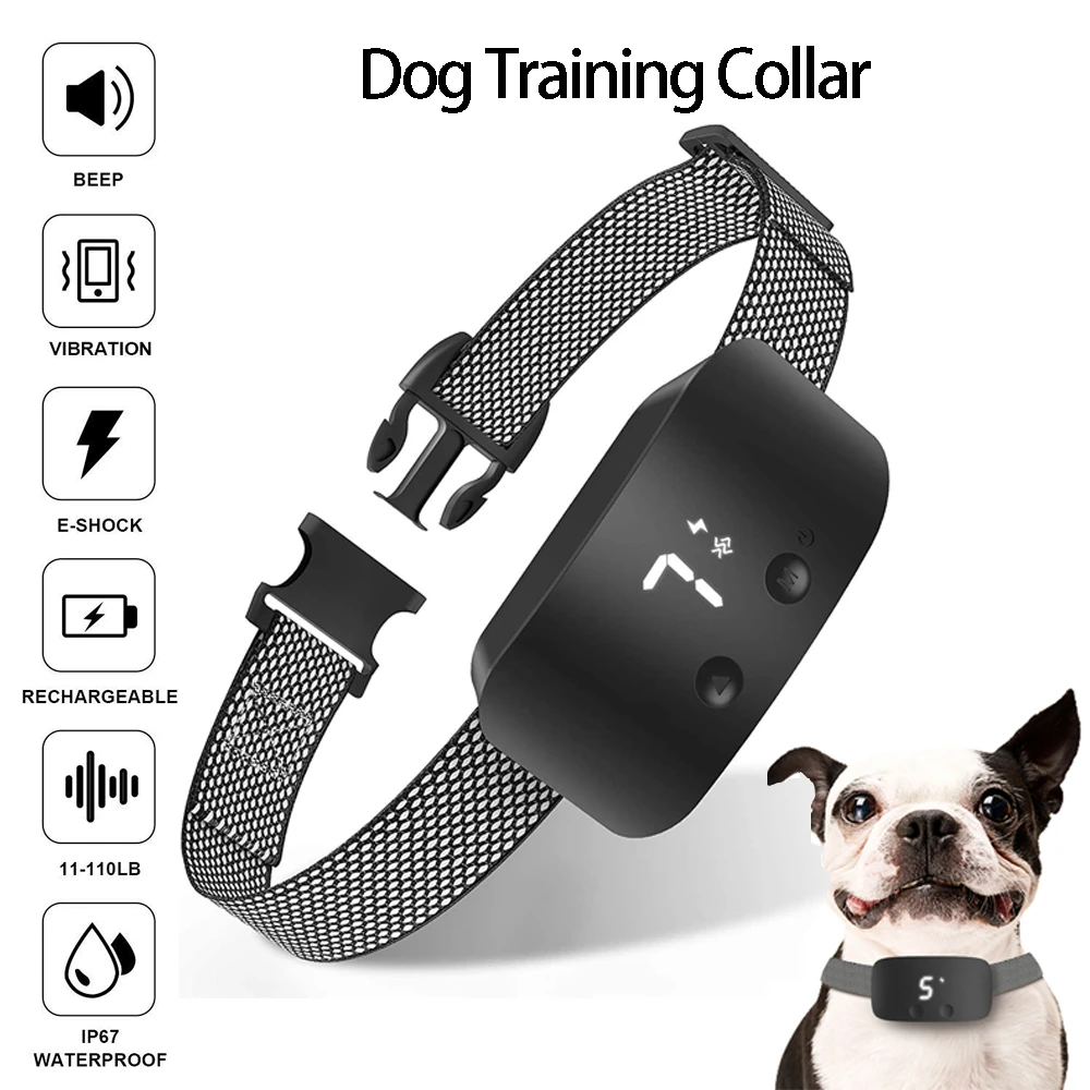 Collar de entrenamiento recargable, con sensibilidad ajustable, botones de interfaz táctil inteligente para perros pequeños, medianos y grandes|Collares de adiestramiento| - AliExpress