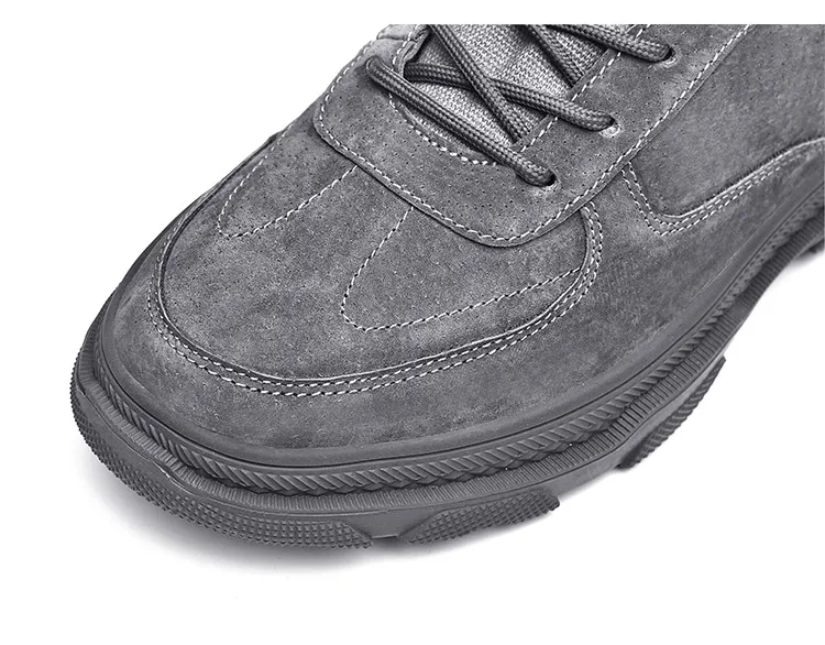 SUROM качество кожи Для Мужчин's зимние ботинки уличная Теплая Обувь На Шнуровке; Короткие плюшевые ботильоны противоскользящая прочная, долговечная подошва