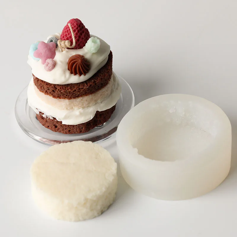 Creative Simulation Fluffy Cake Pastry Dessert Bread Silicone Mold Baking Mousse Chocolate Aroma Candle Mold