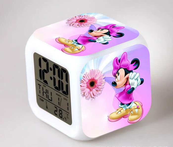 Подлинный продукт качество аниме периферийный будильник анимация Mitchie, Минни красочный электронный будильник в подарок