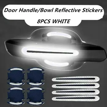 

8pcs/kit Car Sticker Door Handle Anti-Scratch Protective Reflective Strips