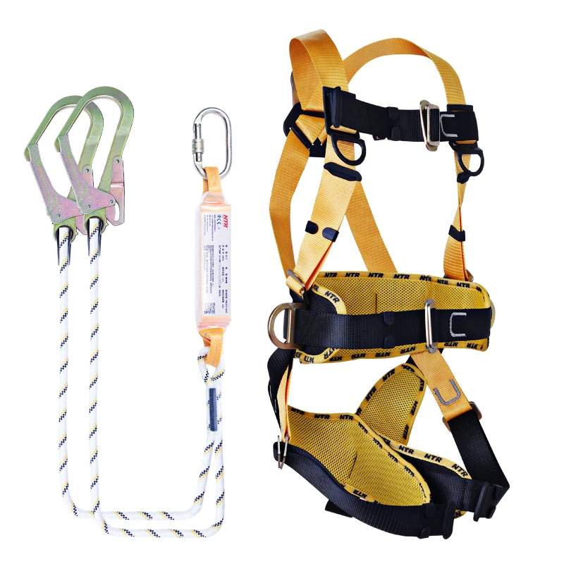 Fall Protection Safety Harness Y Lanyard Shock Energy Absorber Kit For