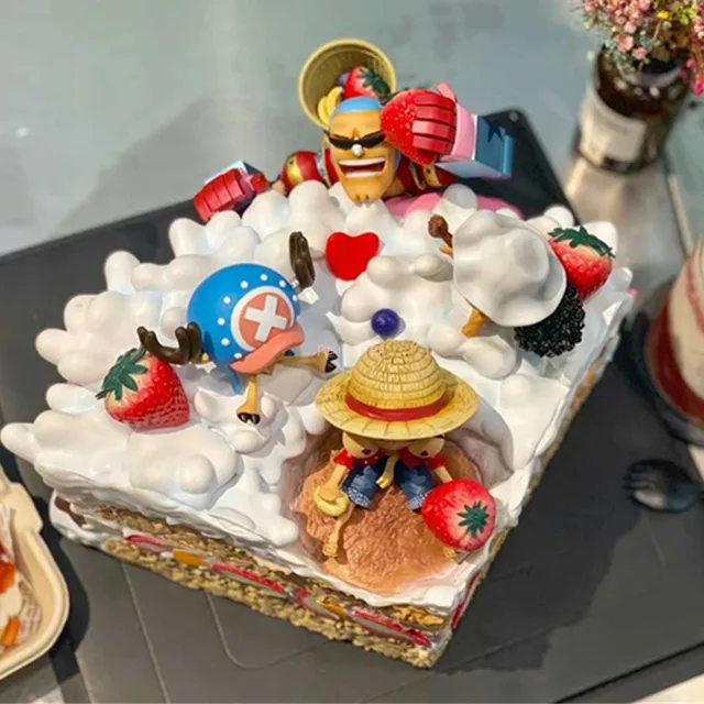 Animeone Piece Chapeau De Paille Pirates Luffy Chopper Franky Usopp Gateau Scenes Statue Gk Figurine A Collectionner Modele Jouet P1743 Aliexpress