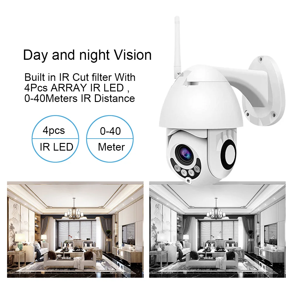 HD 1080P Беспроводная IP камера уличная купольная безопасности сетевая CCTV наблюдения