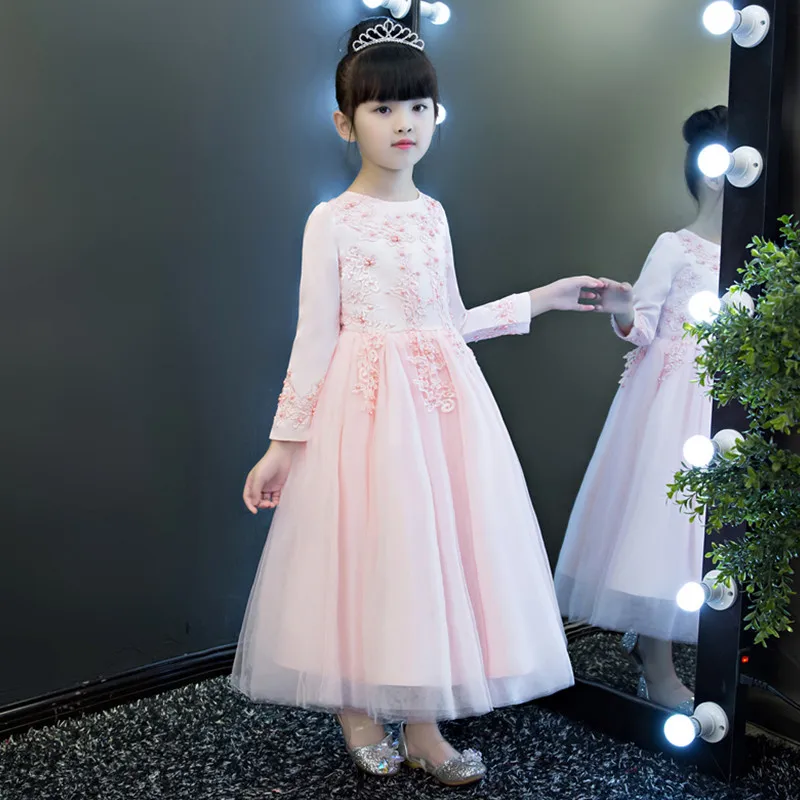 

Girls Princess Dress Children Wedding Dress Birthday Formal Dress Flower Boys/Flower Girls Performance Host Long Sleeve Tutu Chi