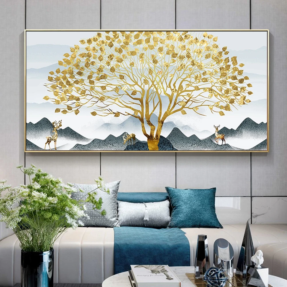 

Modern Art Abstract Tree Deer Canvas Wall Pictures Fashion Wall Picture For Living Room Kids Room Home Decor cuadros