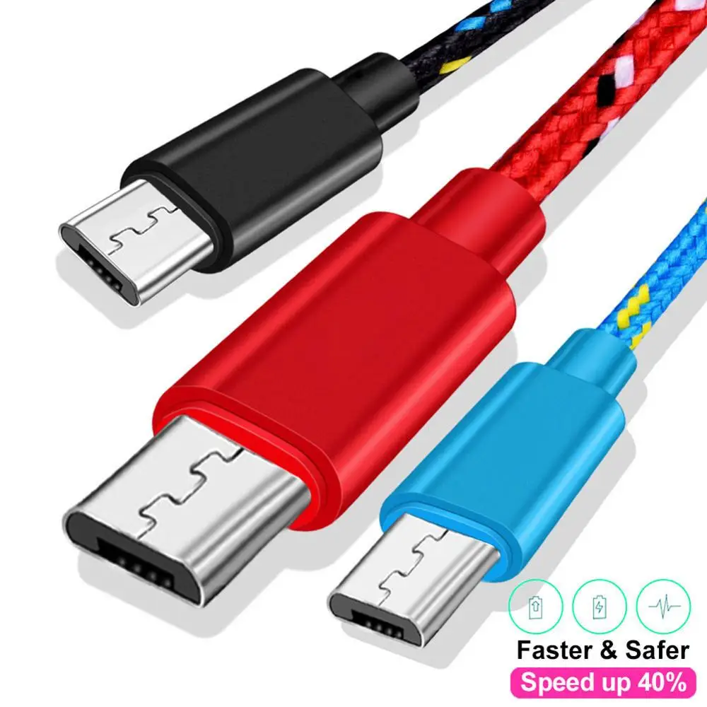 

Micro USB Cable 1m 2m 3m Nylon Braided Fast Charging Cable For Samsung Huawei Xiaomi Android Mobile Phone USB Charger Cord
