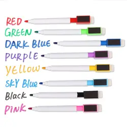 Feutres pour tableau blanc magnétique, 8 pièces/lot, fournitures colorées de classe d'école, stylo de dessin pour enfants, effaceur à sec, nouveauté 2021 
