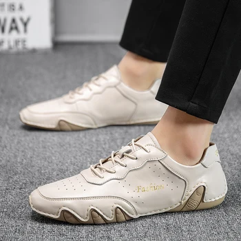 

Men Shoes Spring Autumn Casual imitation genuine leather Flat Shoes Lace-up Male Sneakers tenis masculino adulto shoes men