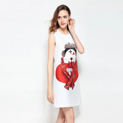 Dressnow/летнее женское красивое красное платье с принтом короны, со стразами, ТРАПЕЦИЕВИДНОЕ повседневное платье, сложное ремесло, высокое качество, милые платья
