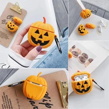 Новое поступление 1 шт. для Хэллоуина Тыква полная защита Мягкий силиконовый чехол для Airpods Bluetooth Наушники Аксессуары