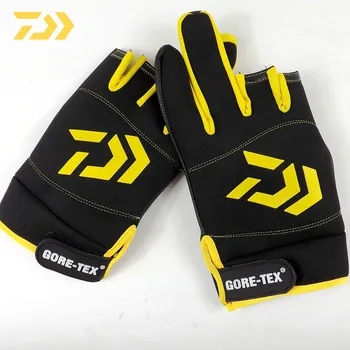 

2020 daiwa Fishing gloves male spring winter waterproof windproof three fingers half fingers outdoor sports fitness warm gloves