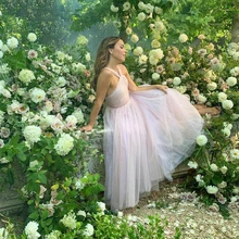 Fivsole – robe de bal en Tulle à pois, sans manches, dos nu, mi longue, tenue de soirée formelle 