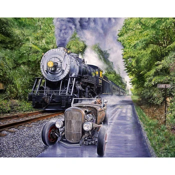 

DIY Painting By Numbers Backwoods Duel Kit Oil Picture By Numbers Landscape Wall Art Painting on Canvas Home Decoration Gift