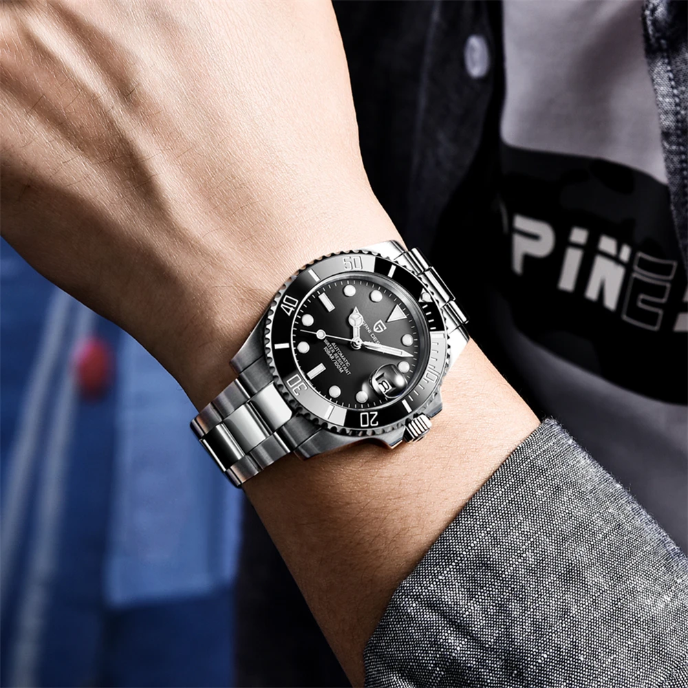 PAGANI Design 40mm 2021 New Men's Mechanical Watch 10Bar Diver Automatic Watch 8215 Stainless Steel Sapphire Clock Reloj Hombre