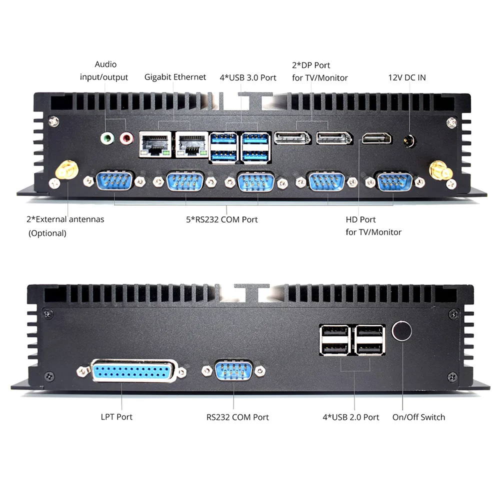 Четырехъядерный процессор i5 8250U i7 8550U игровой Мини ПК windows 10 двойной Intel NUC безвентиляторный промышленный компьютер HDMI DP EDP LPT linux настольный компьютер