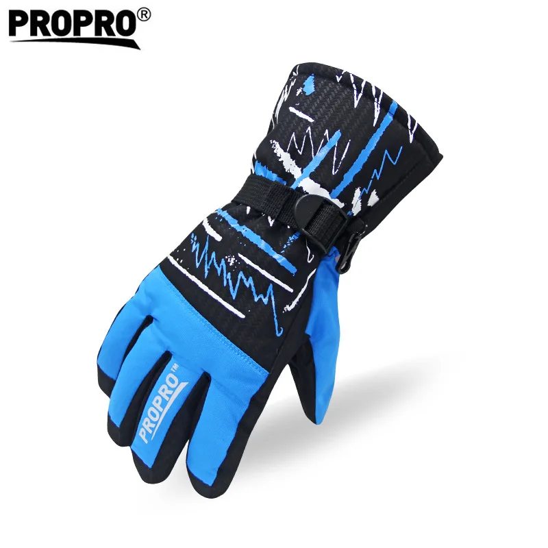 Лыжные перчатки PROPRO, ветрозащитные водоотталкивающие перчатки для сноуборда, для катания на лыжах и сноуборде, для спорта на открытом воздухе, теплые зимние перчатки - Цвет: Blue