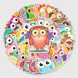 10/30/50PCS Pack Cute Cartoon Animal Owl Stickers Aesthetic Kawaii for Diary Notebook Guitar Laptop Waterproof Graffiti Sticker
