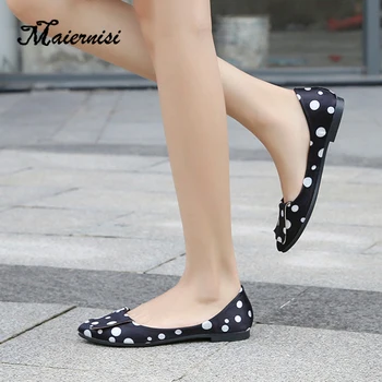 

MAIERNISI Women Slip On Flat Casual Shoes Designers Lazy Ladies Flats Shoes Woman fashion All March Large size 35-43 44 45 46