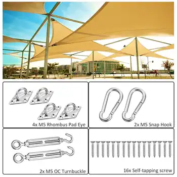 

24pcs Sun Shade Sail Accessories for Triangle or Square Shade Sail Replacement Fitting Tools