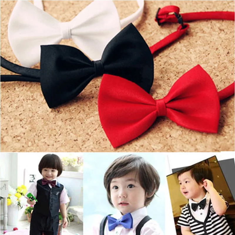 Boy Girl Pet Bowties Solid Butterfly Bowtie Wedding Gift Bow Tie Novelty Neckwear Accessories CA44